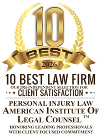 10 Best 2026 | 10 Best Law Firm | Our 2026 Independent Selection For Client Satisfaction | Personal Injury Law | American Institute Of Legal Counsel | Honoring Leading Professionals With Client Focused Commitment