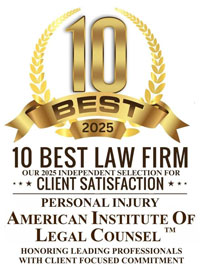10 Best 2025 | 10 Best Law Firm | Our 2025 Independent Selection For Client Satisfaction | Personal Injury | American Institute Of Legal Counsel | Honoring Professionals With Client Focused Commitment